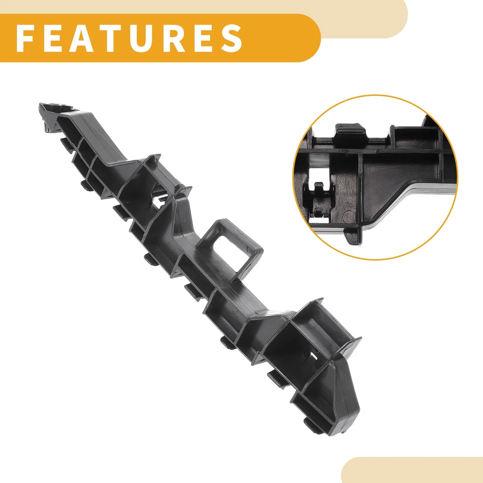 LH Rear Bumper Support Bracket for Honda City Sedan (2014–2016) 1 Pc Black