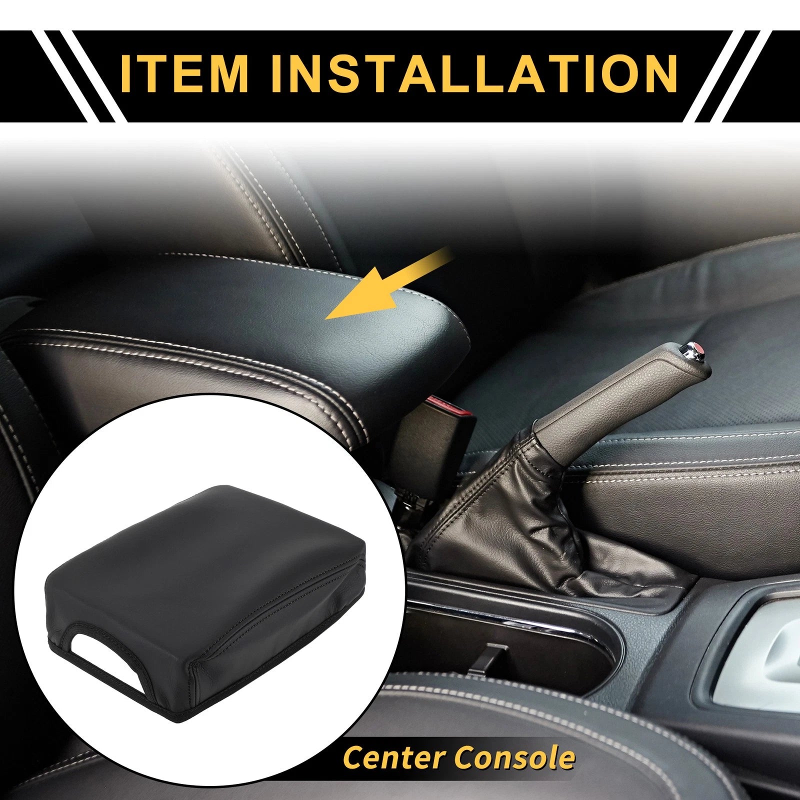 Center Console Lid Armrest Cover for Toyota Tacoma (2016–2020) Anti-Scratch Black