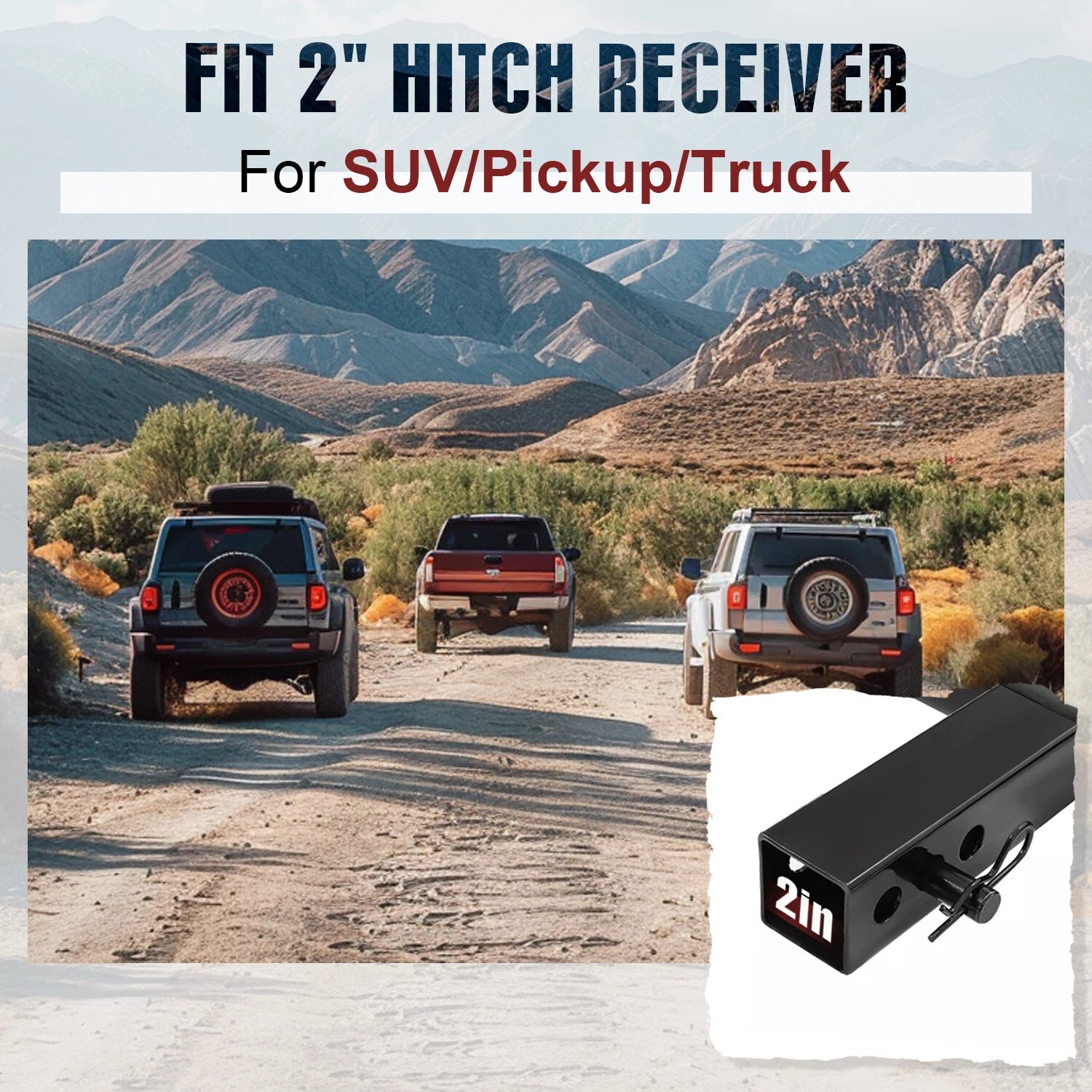 2" Receiver Rear Trailer Tow Hitch Step Bar Bumper Guard for Truck