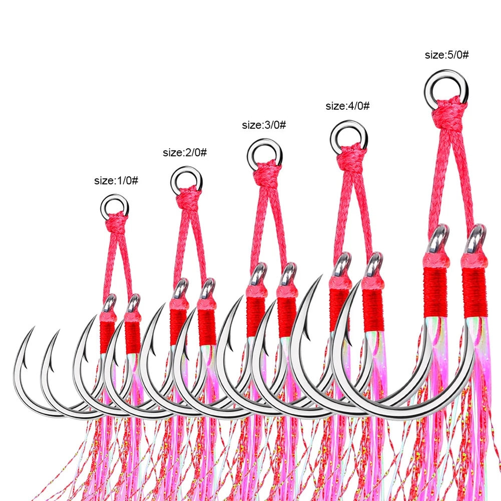 Dual Hook Fishing Lures with Hairtail Skin and Enhanced Hooks for All Models