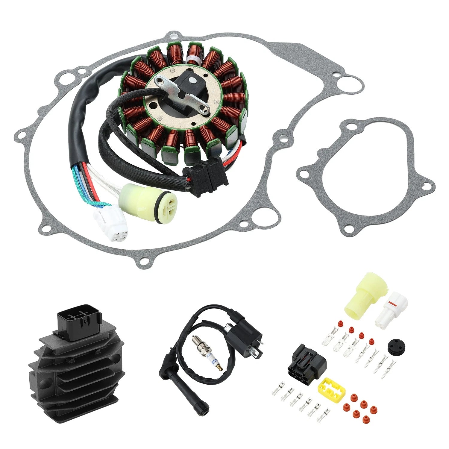 Stator Ignition Coil Rectifier Spark Plug Gasket for Yamaha Raptor YFM660R (2001–2005)
