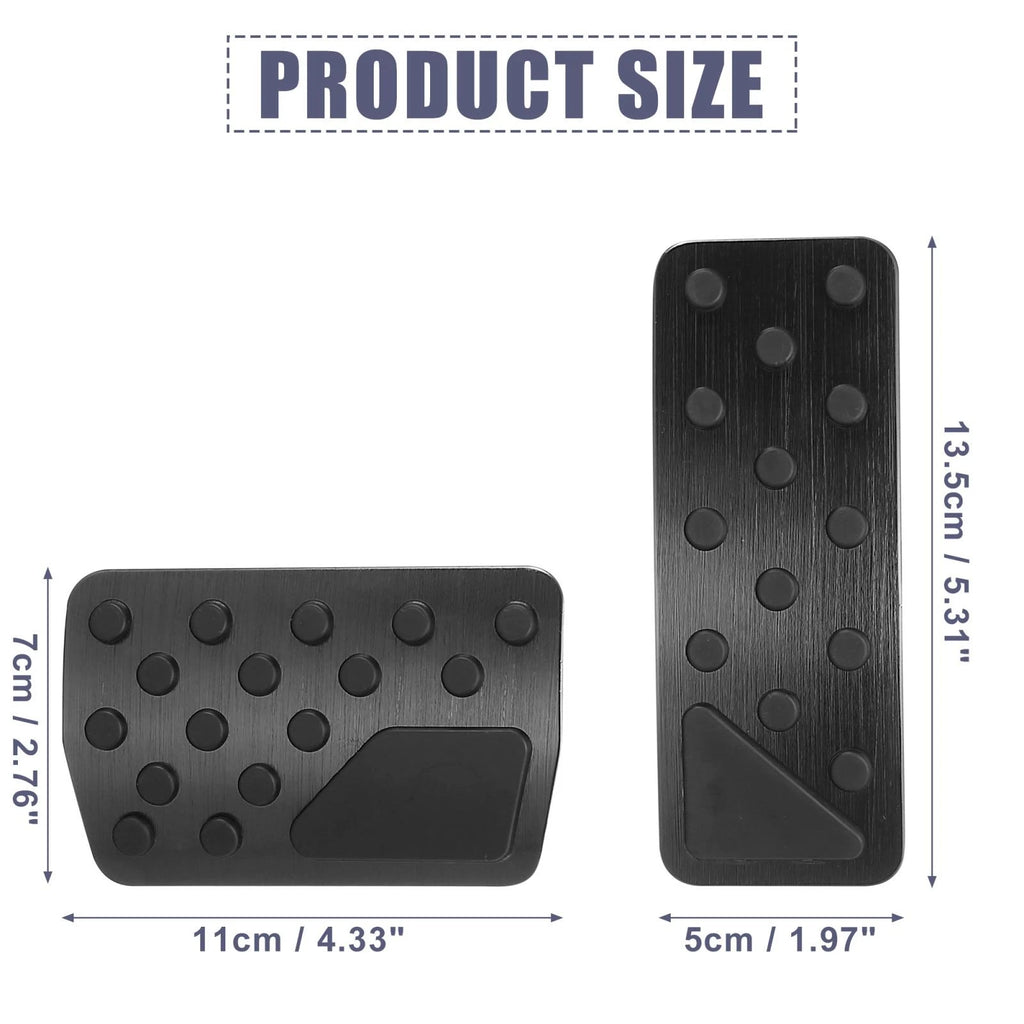 Set of 2 Brake Pedal Pad Gas Accelerator Covers for Jeep (2011–2021) Black