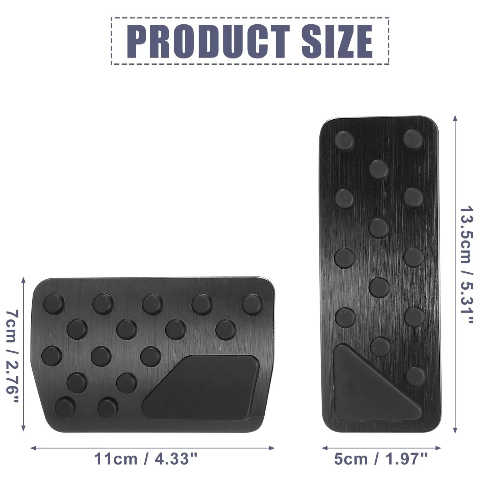 Set of 2 Brake Pedal Pad Gas Accelerator Covers for Jeep (2011–2021) Black