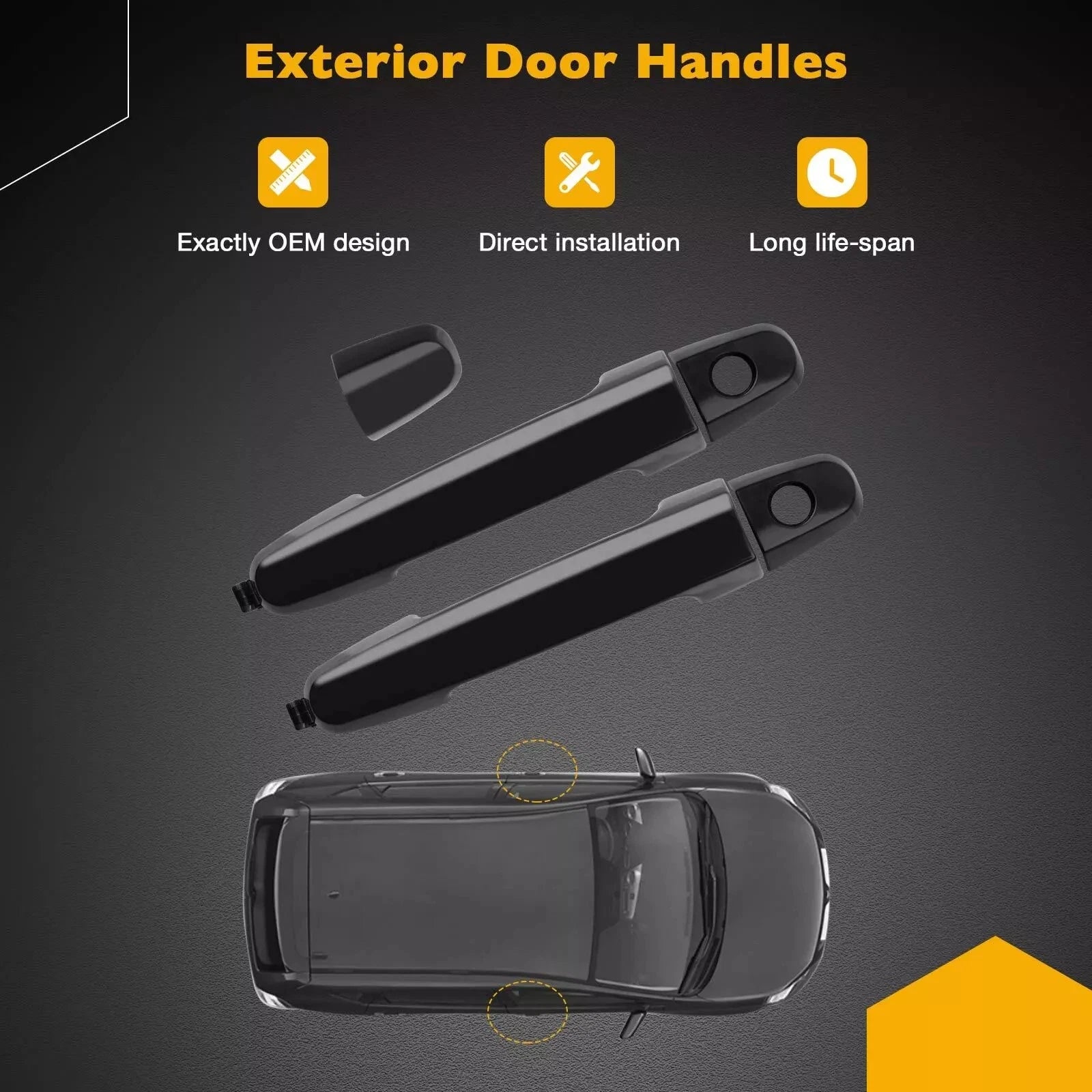 2X Exterior Door Handle for Toyota RAV4 Camry Scion xA xB (2001–2015)