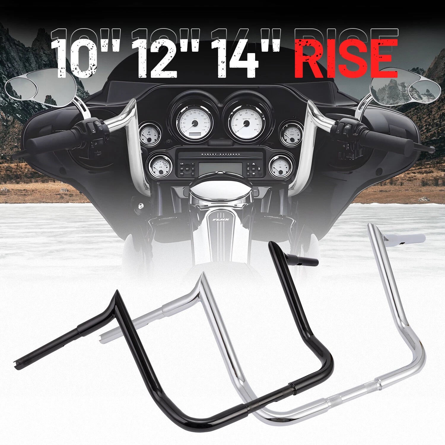 1 1/4'' Meathook Ape Hanger Handlebars for Harley Street Glide Electra (1986–Present)