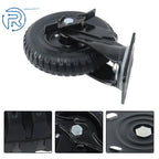 2Pcs 8" Rubber Swivel Casters for Heavy-Duty Use (1 Side Brake, 1 Rotation)