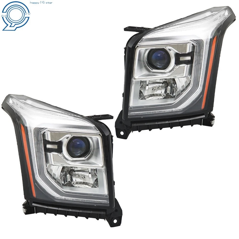 Set of 2 Projector Headlights with LED DRL for GMC Yukon (2015–2017)