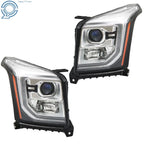 Set of 2 Projector Headlights with LED DRL for GMC Yukon (2015–2017)