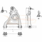 Set of 4 Front Upper Lower Control Arms for Lincoln Town Car (1995–2002)