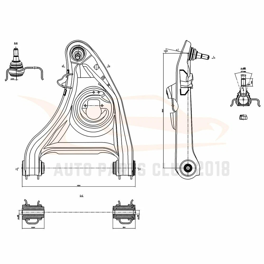 Set of 4 Front Upper Lower Control Arms for Lincoln Town Car (1995–2002)