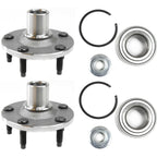 Set of 2 Wheel Hubs for Ford Escape (2001–2012) with ABS Ring