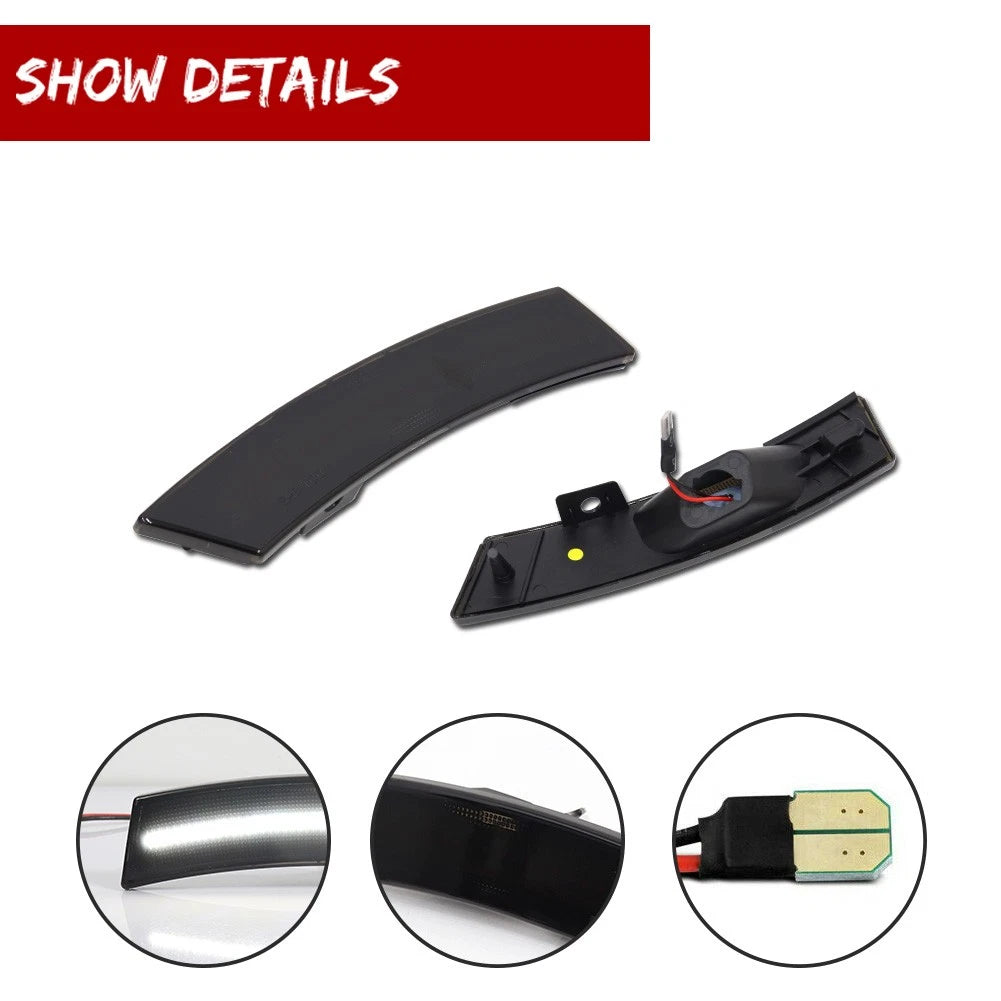 Smoked White LED Front Side Marker Lights for Mercury Milan (2010–2012)