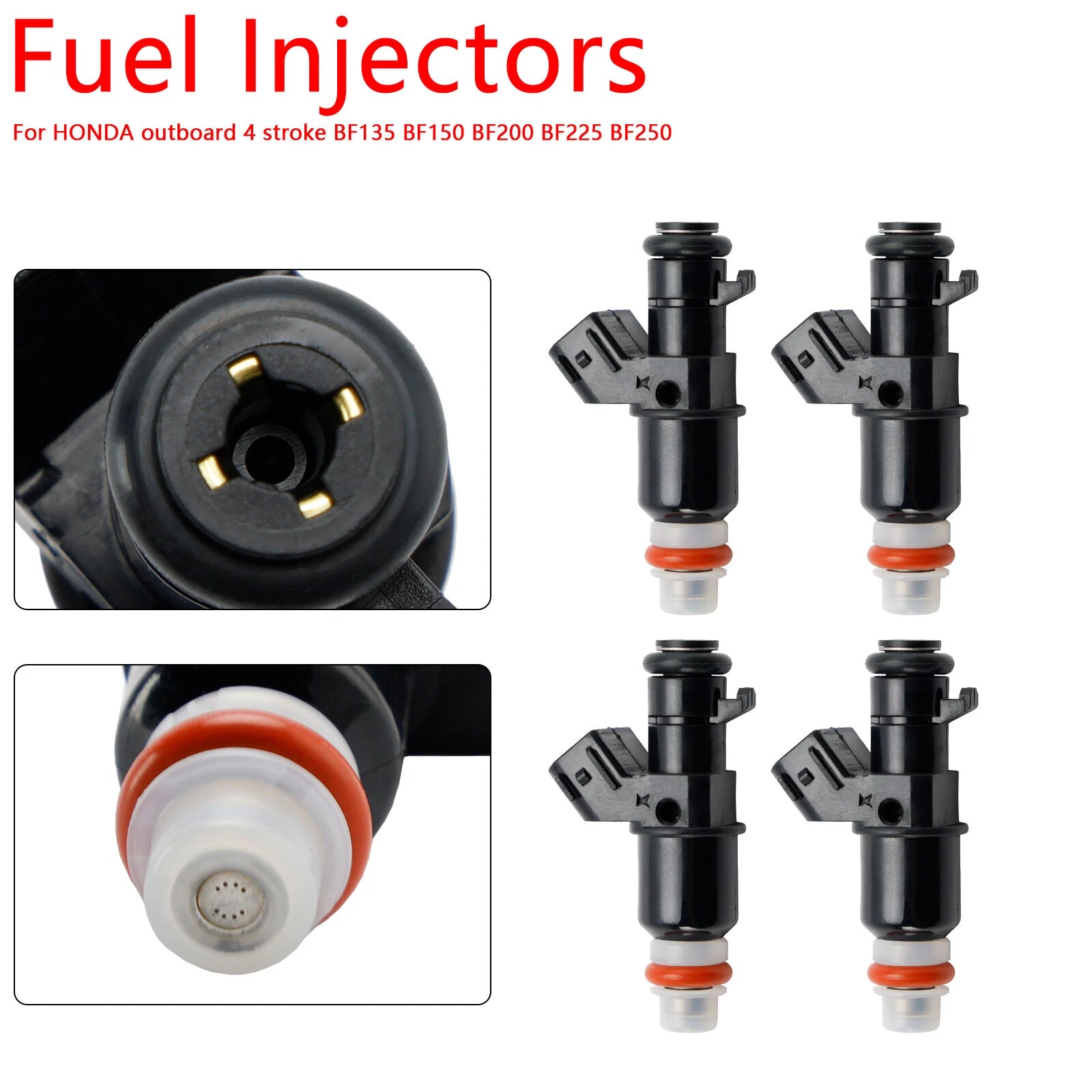 Set of 4 Fuel Injectors for Honda BF200 BF225 BF250 (2000–2023) 16450-ZY6-003