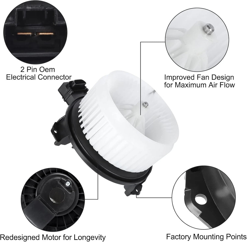 Heater HVAC Blower Motor w/Fan for Toyota Corolla (2009–2019), Scion tC (2011–2016)