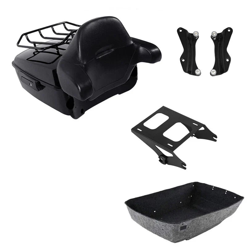 Black King Trunk Pad Mount Rack for Harley Touring (2014-2025)