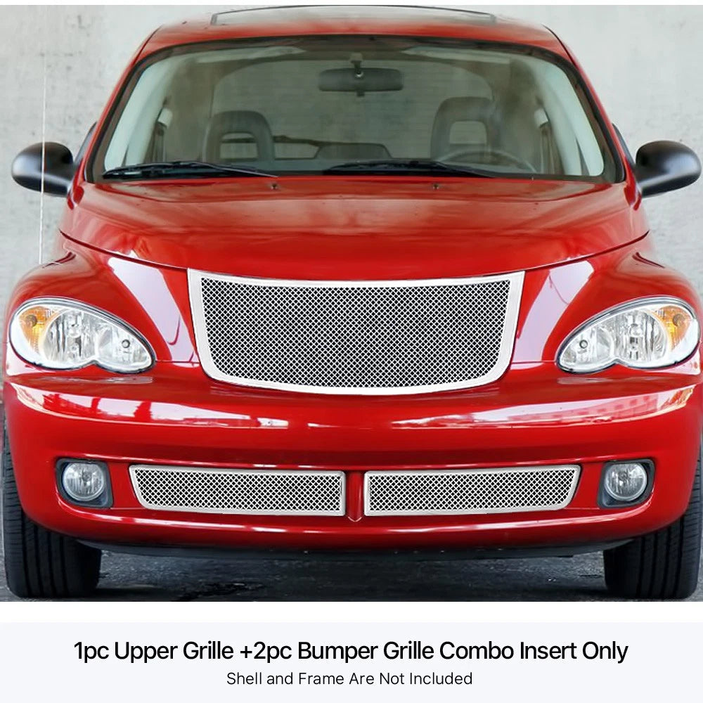 Stainless Steel Mesh Grille Combo Insert for Chrysler PT Cruiser (2006-2010)