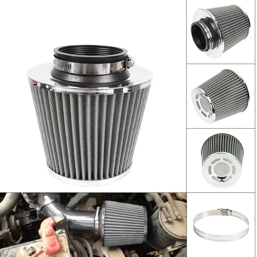 3" Cold Air Intake Cone Replacement Dry Air Filter for Universal Fit
