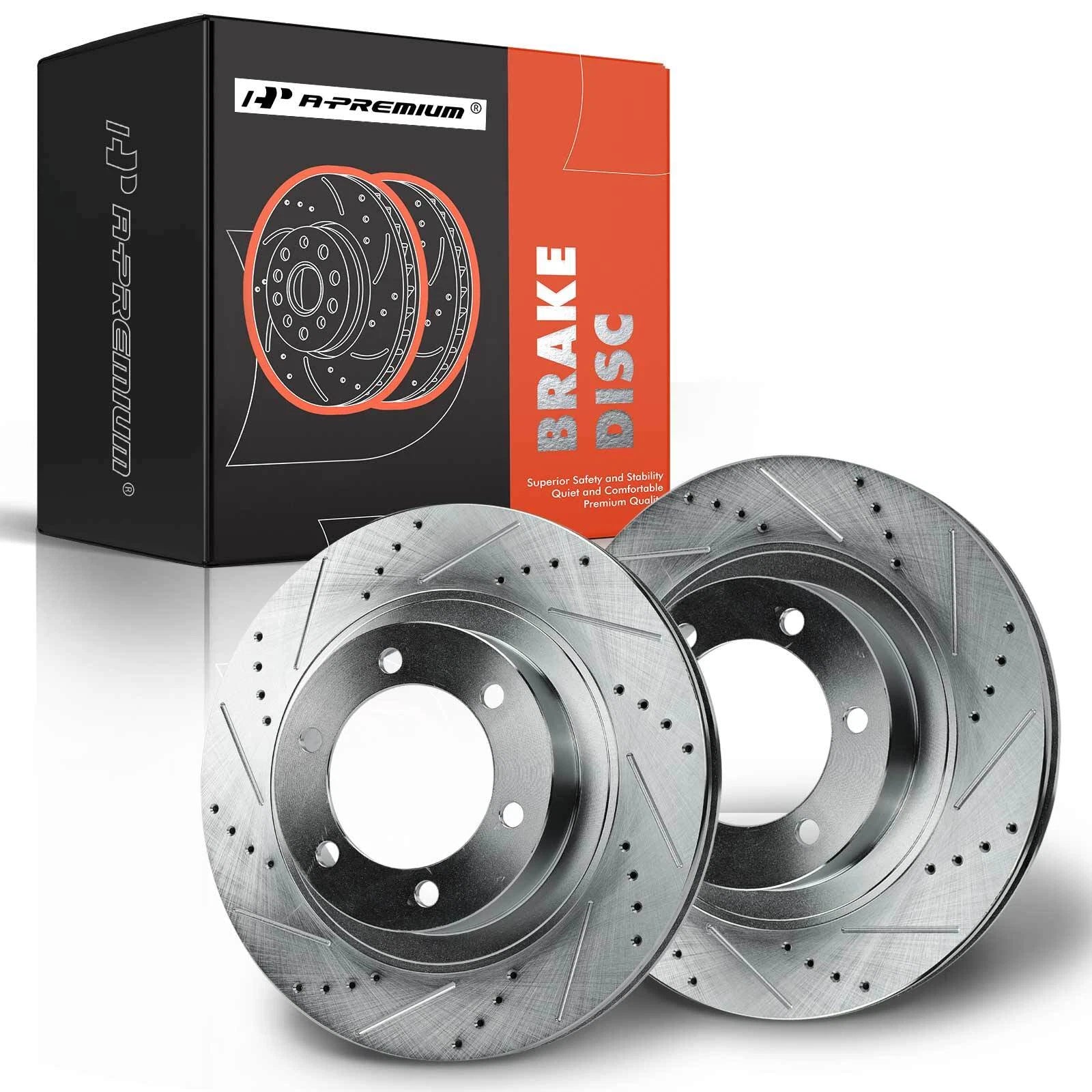 Front Side Drilled Brake Rotors for Toyota 4Runner Lexus GX470 (2003-2009)