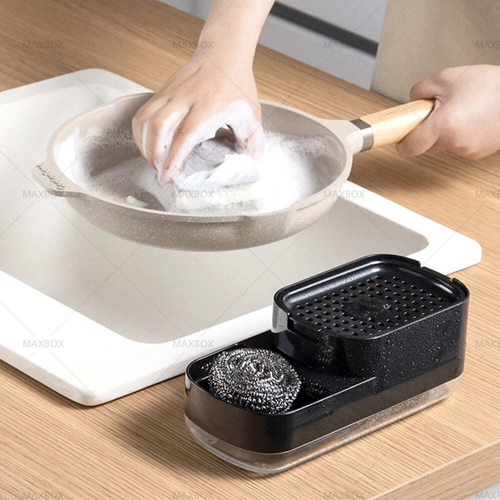 2-in-1 Soap Dispenser Sponge Box for Kitchen Storage