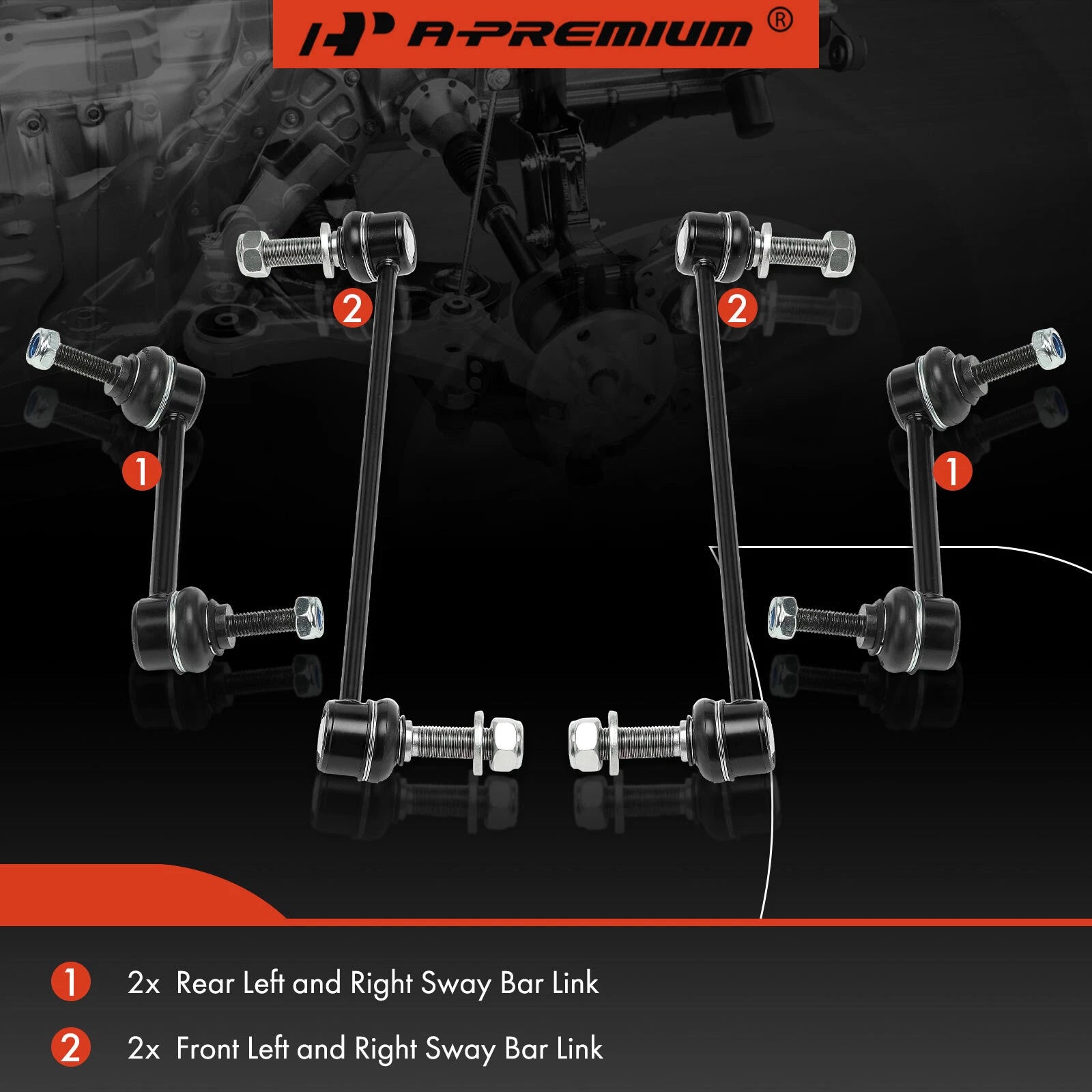Set of 4 Sway Bar Link Kit for Ford Taurus (2010–2019) & Flex