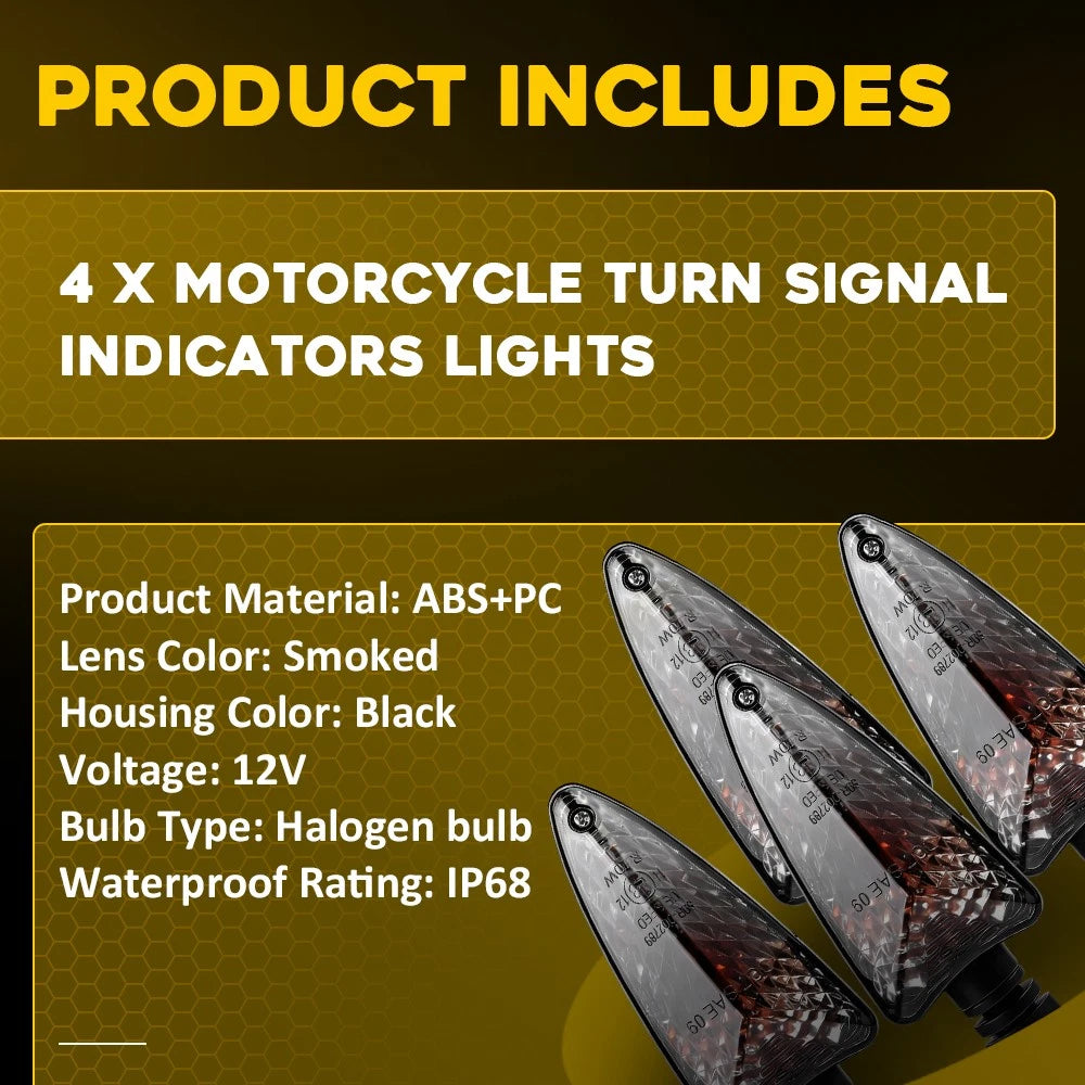 4X Front Turn Signal Indicator Lights for Triumph Daytona 675R (2006–2020) Smoked