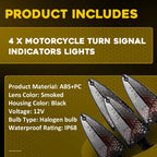 4X Front Turn Signal Indicator Lights for Triumph Daytona 675R (2006–2020) Smoked