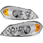Chrome/Amber Reflector Halogen Headlights for Chevrolet Impala Monte Carlo (2006–2016)