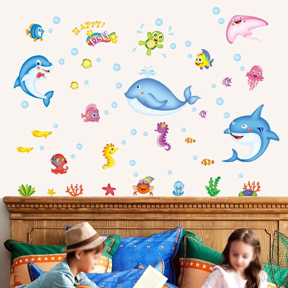 Lively Marine Life PVC Stickers for Home Decor
