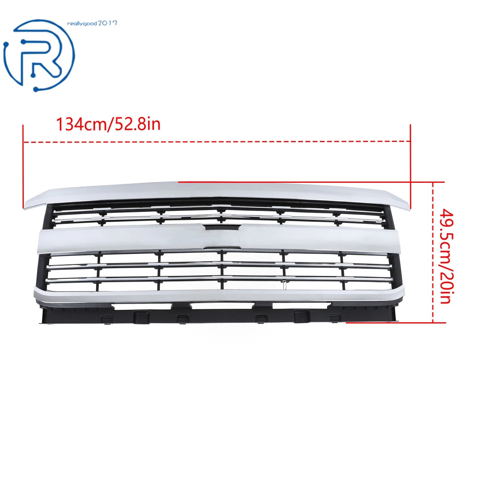 Chrome Front Grille Assembly for Chevy Silverado 2500HD 3500HD (2015-2019)