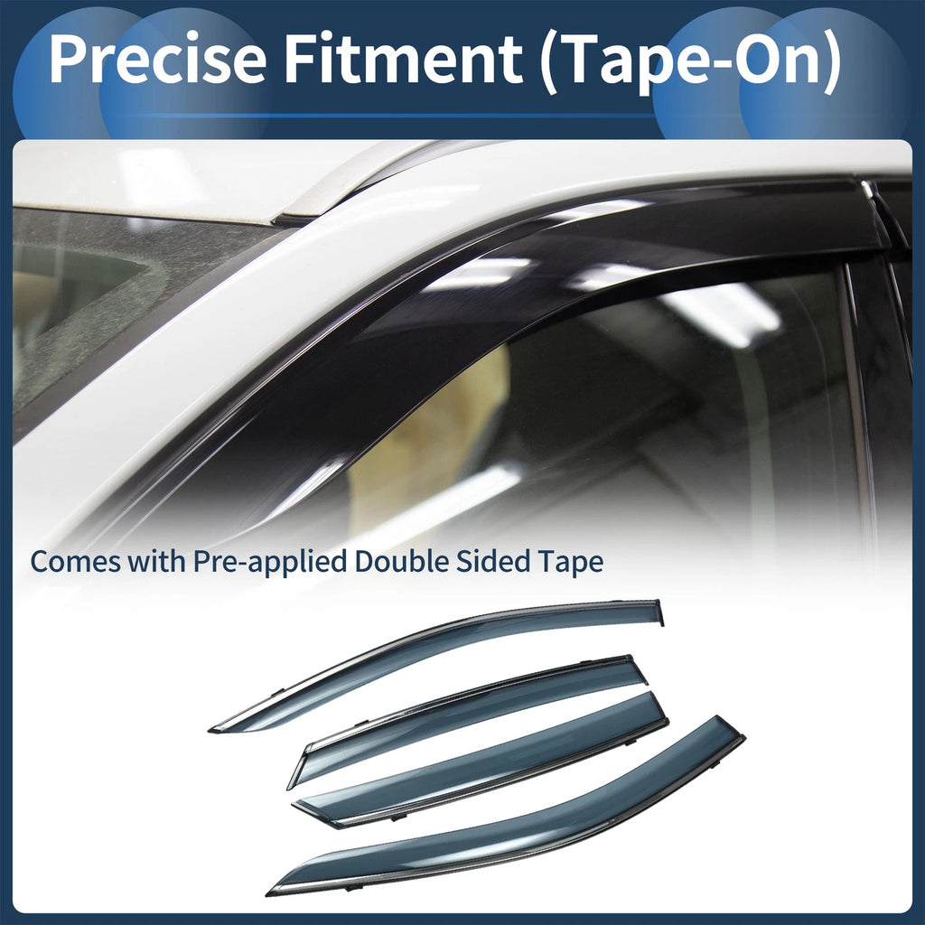 Window Deflectors for Hyundai Sonata (2020–2024) - Side Window Vent Visors Black