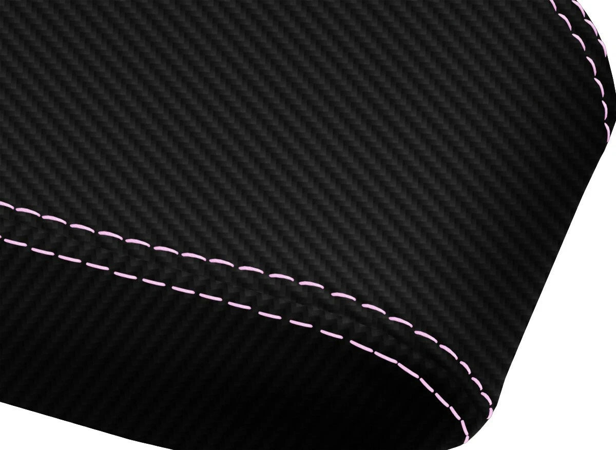 Console Lid Armrest Cover for Toyota Tacoma (2016–2019) Carbon Fiber Pink Stitch