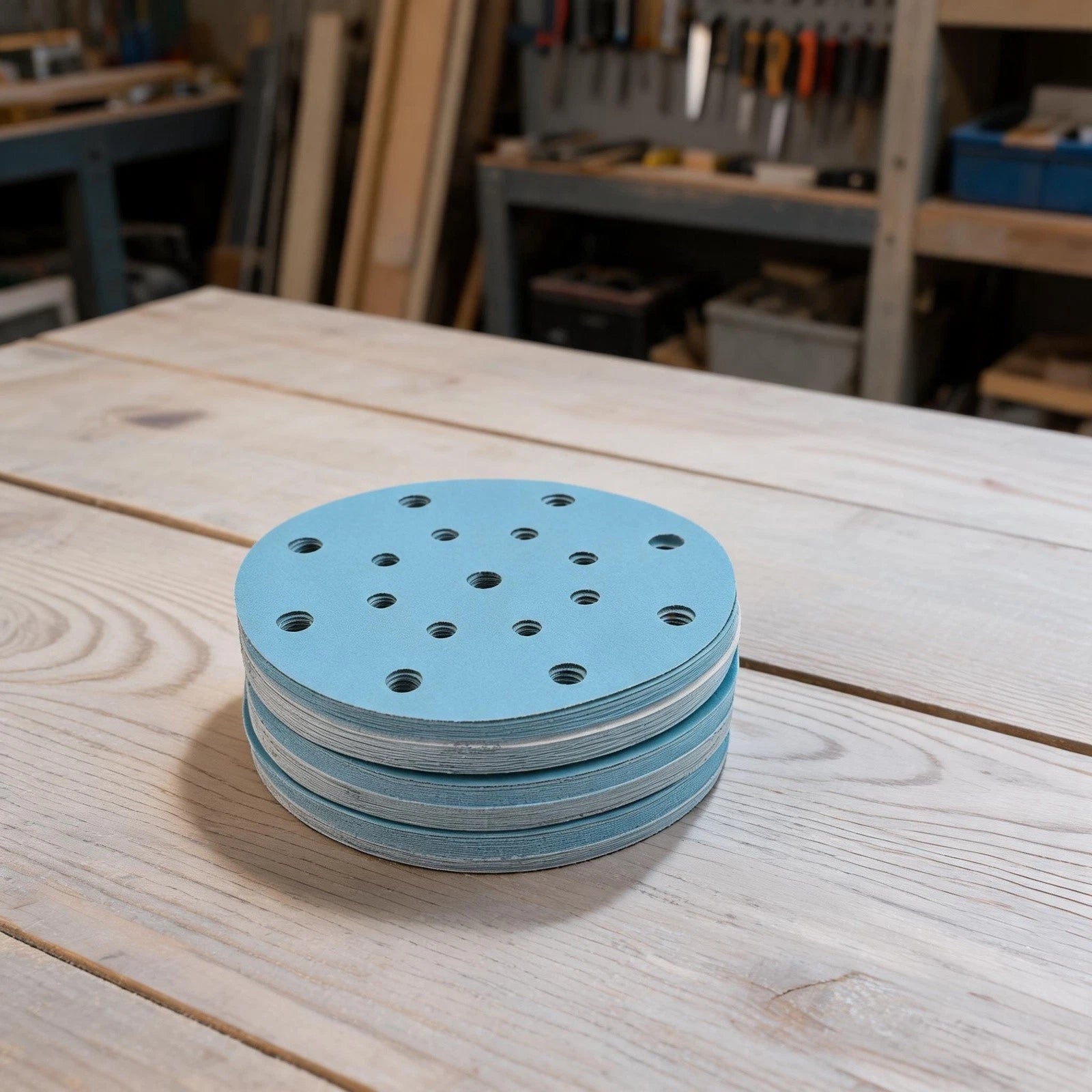 6 Inch Flocked Disc Sandpaper (17 Holes) for Vehicle Paint Scratch Repair
