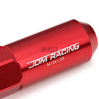 20 PCS Open End M12x1.25 60mm Tall Red Hexagon Lug Nuts + Adapter