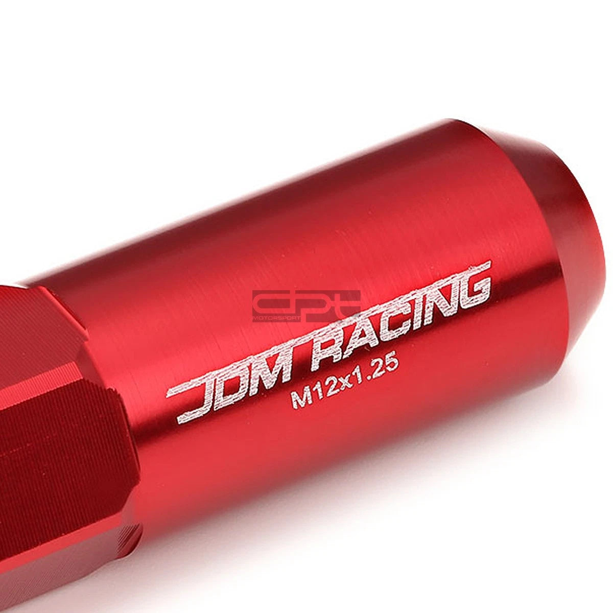20 PCS Open End M12x1.25 60mm Tall Red Hexagon Lug Nuts + Adapter