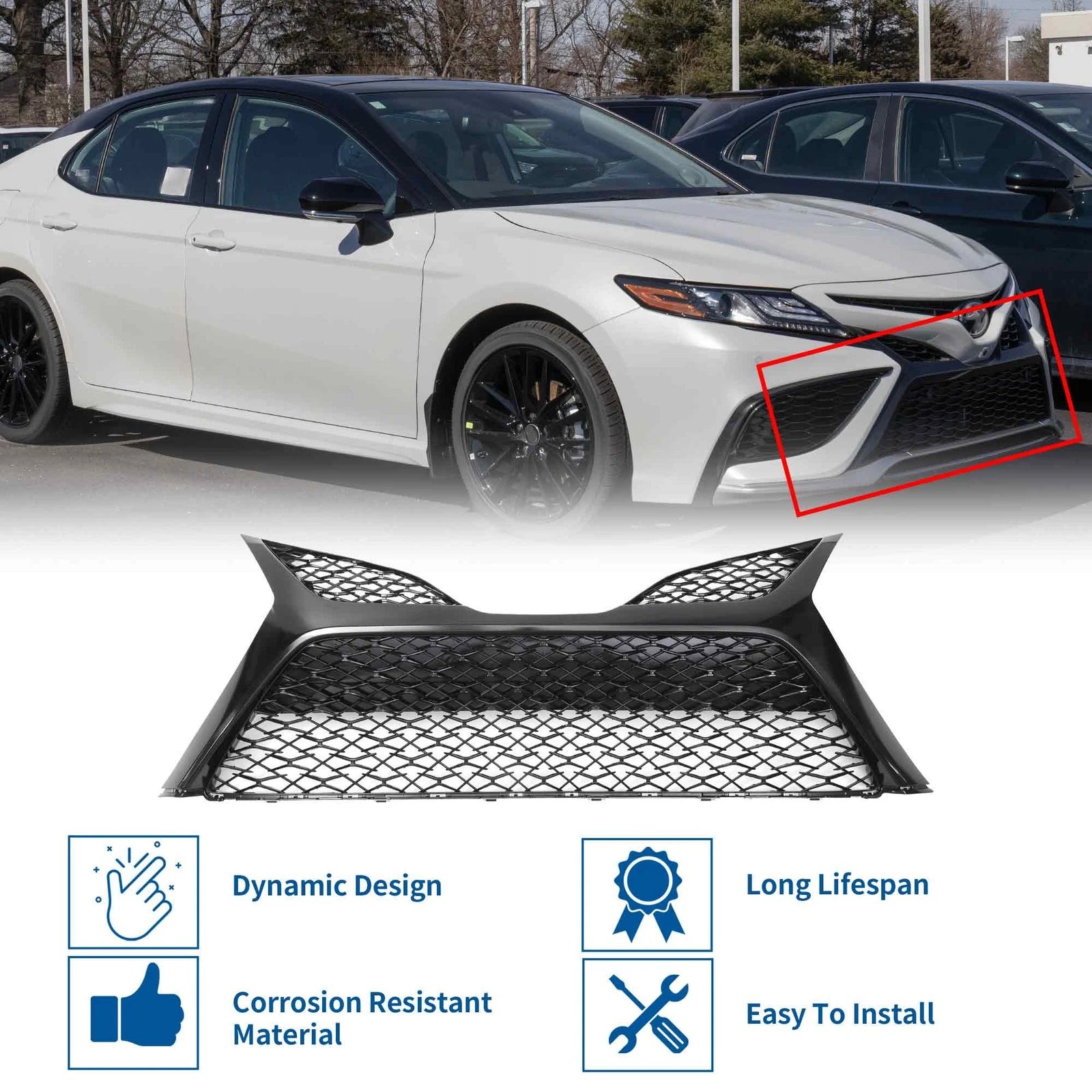 Front Hood Bumper Grille for Toyota Camry SE (2021–2022) No.5310206630