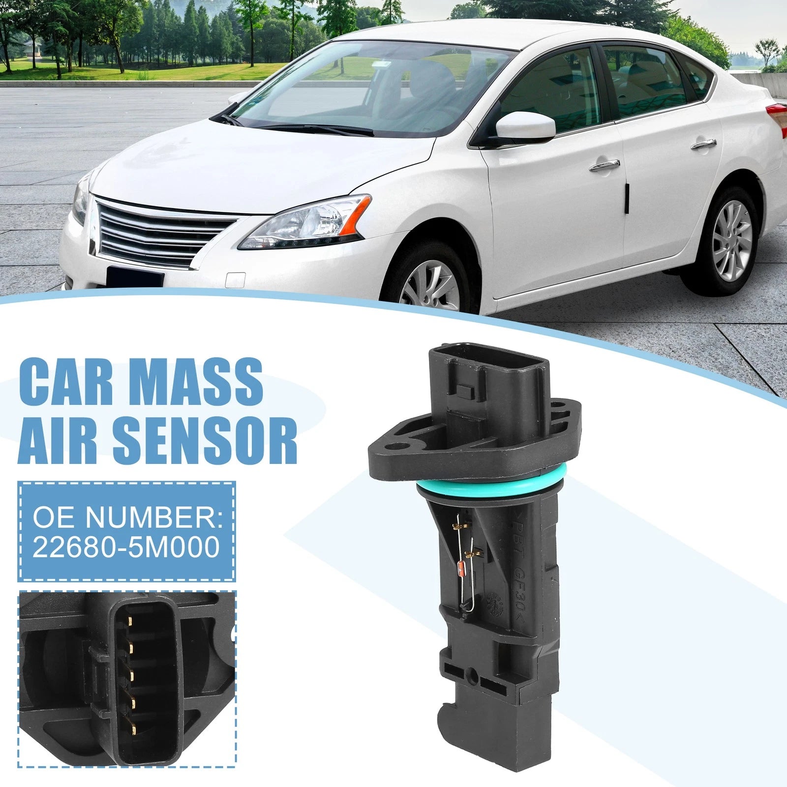 Mass Air Flow Sensor for Nissan Sentra 1.8L (2000–2006) No. 22680-5M000