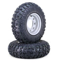 Set of 2 ATV Tires & Wheels 24x8-12 8Ply 4-156 PCD 4+3 Silver