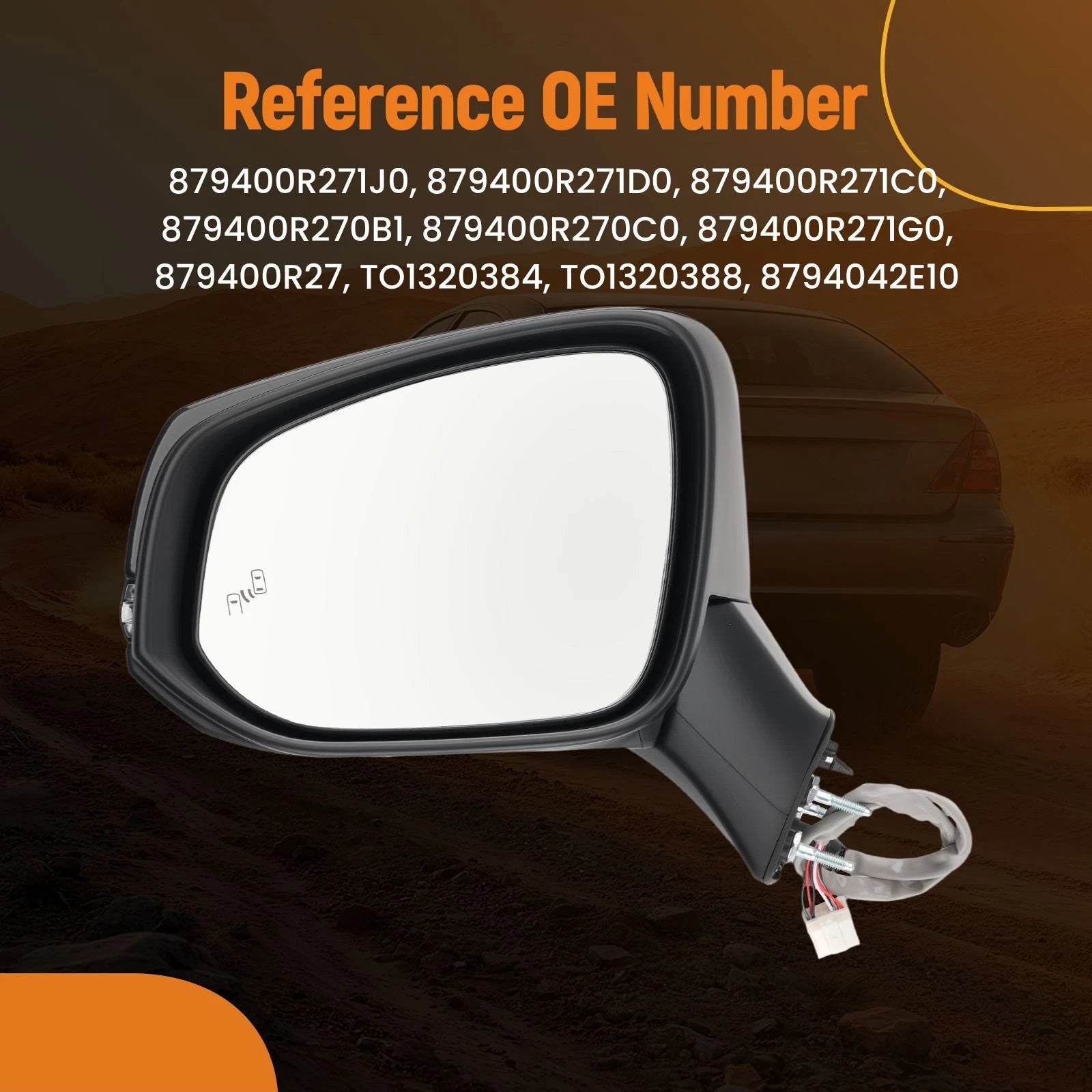 Left Side Mirror for Toyota RAV4 (2019–2023) 8794042E10 Power Heated Black