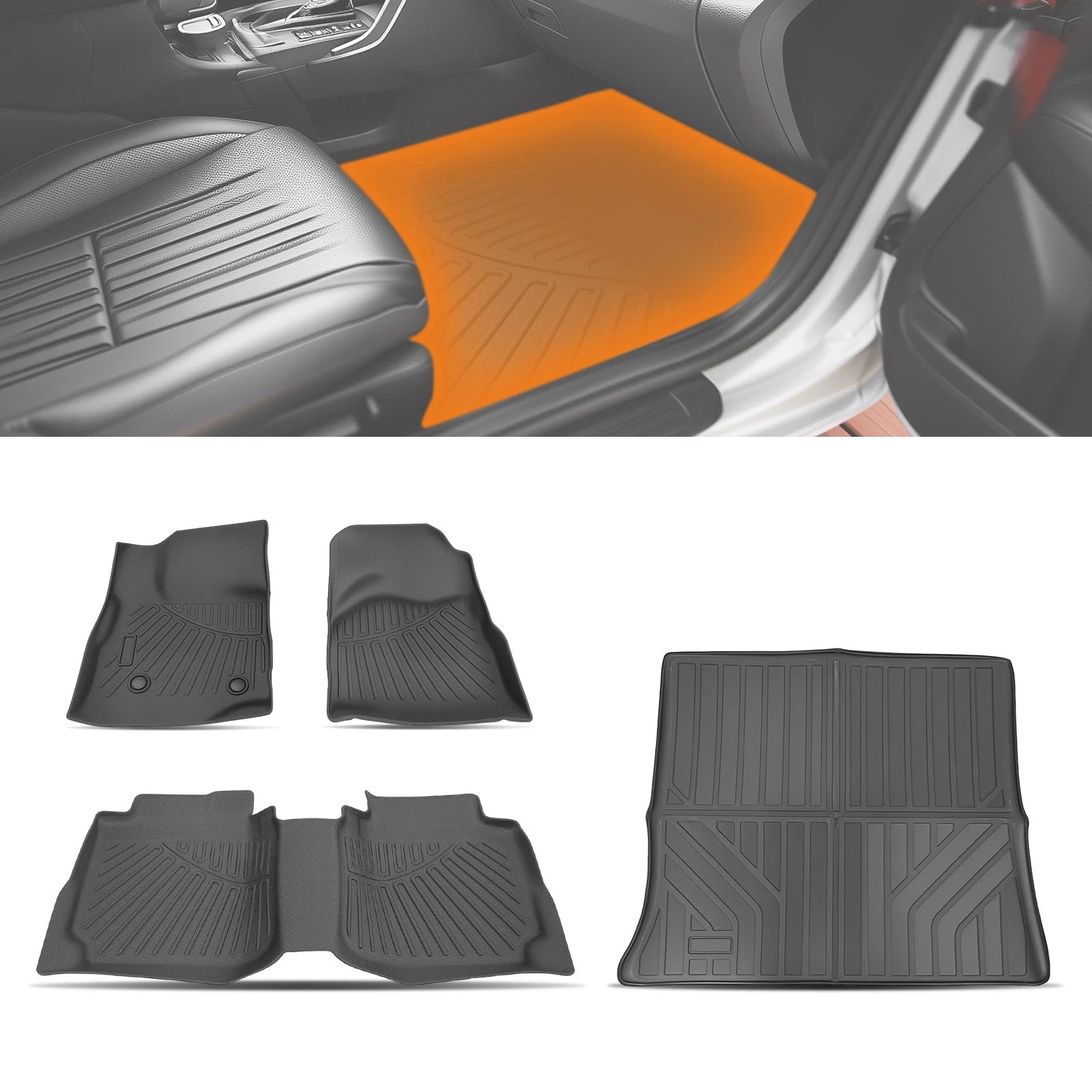 Set of 4 TPE Rubber Floor Mats Liner for Chevrolet Equinox GMC Terrain (2010–2017)
