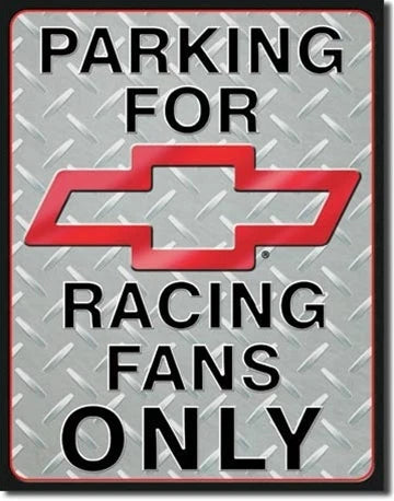 Chevrolet Racing Parking Sign for Chevy Bowtie SS GM (Vintage Replica)