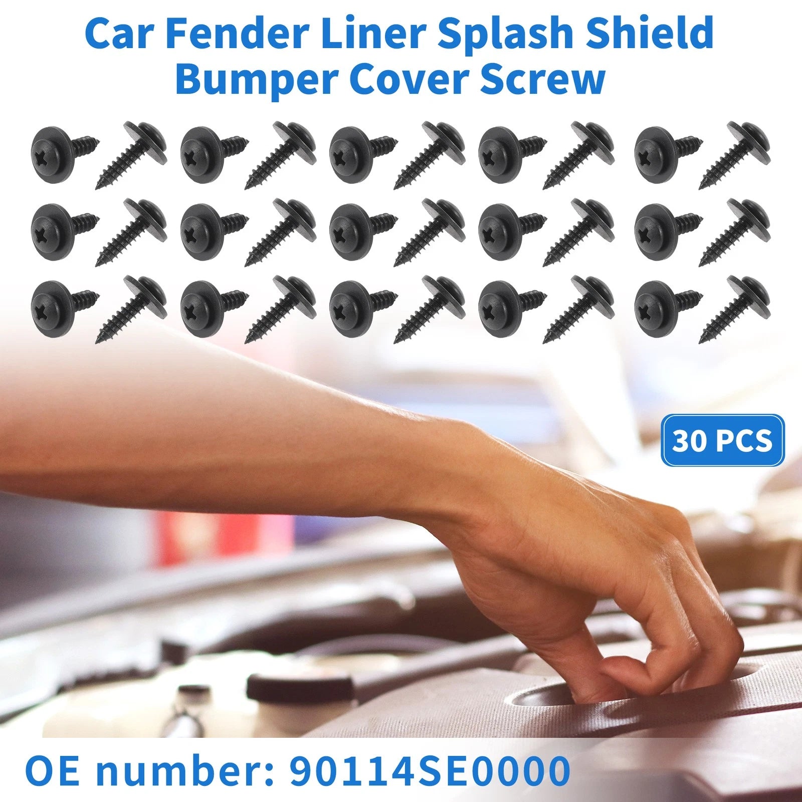 30 Pcs Fender Liner Splash Shield Bumper Cover Screw for Honda Accord (2006–2007)