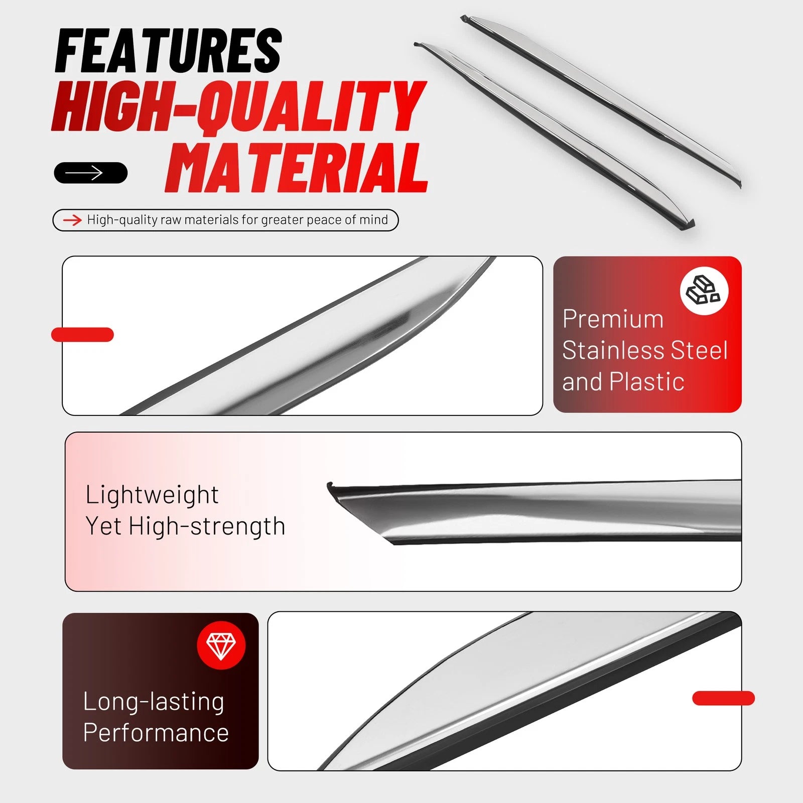 Pair of Outer Pillar Molding Trim for Kia Optima (2011–2016)