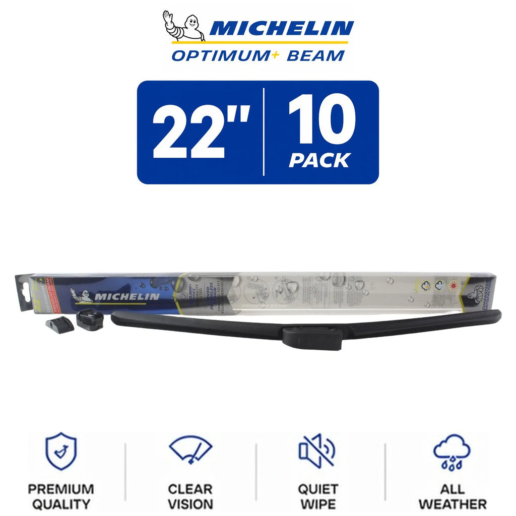 Set of 10 Michelin Optimum+ Beam Wiper Blades 22" All-Weather