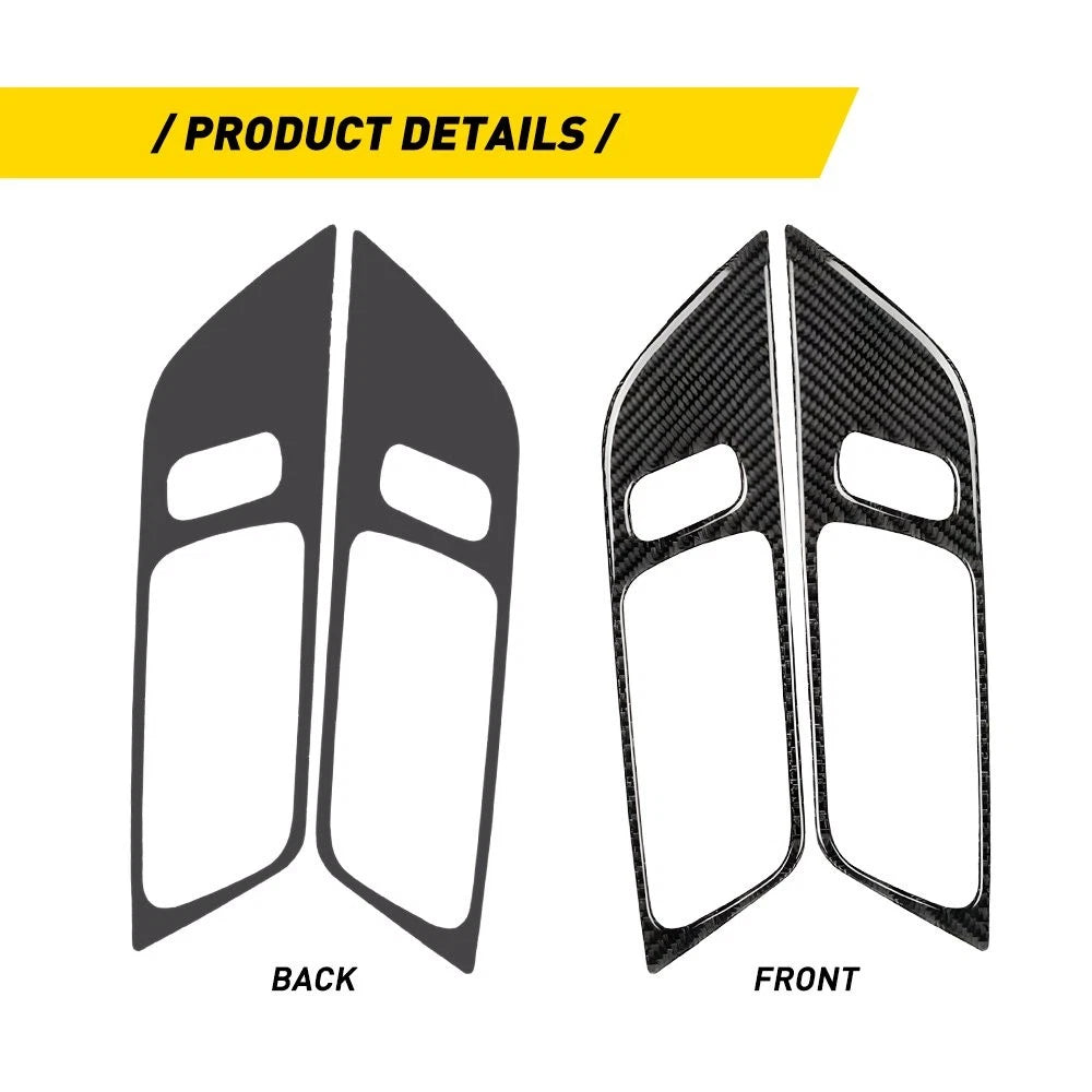 Carbon Fiber Interior Door Handle Trim Cover for Ford Mustang (2015–2019)