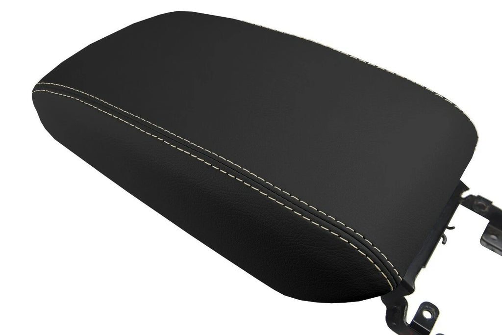 Leather Console Lid Armrest Cover for Toyota Camry (2002–2006) Beige Stitch