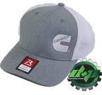 Cummins Trucker Hat for Trucks (Richardson Light Gray Denim White Mesh)