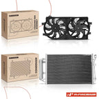 2X AC Condenser & Dual Cooling Fan Kit for Nissan Leaf (2011–2012)