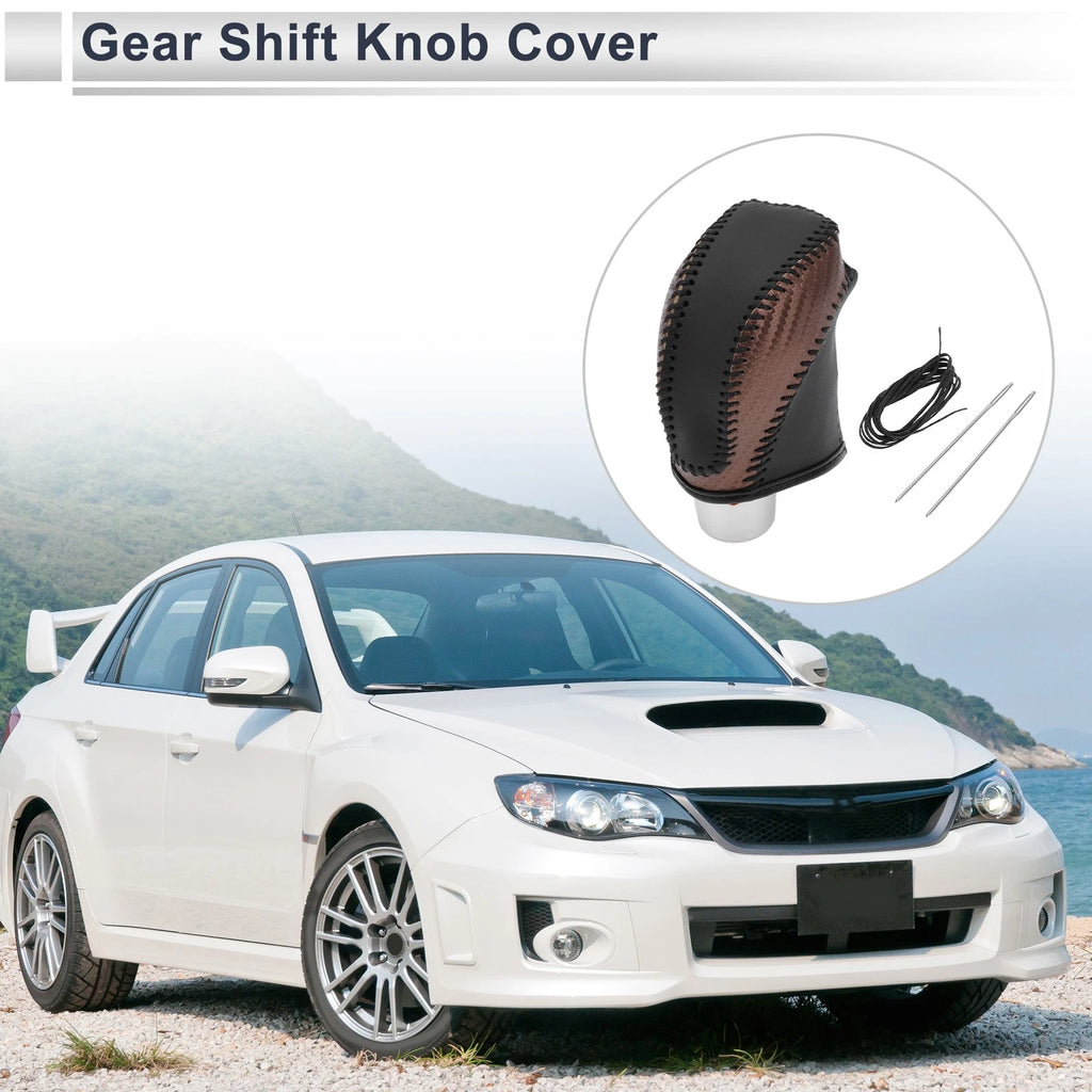 1 Pc Gear Shift Knob Cover for Subaru Impreza (2017–2023) Brown Carbon Fiber