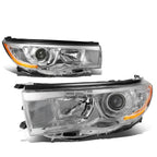 Chrome Housing Amber Corner Projector Headlight for Toyota Highlander (2014–2016)