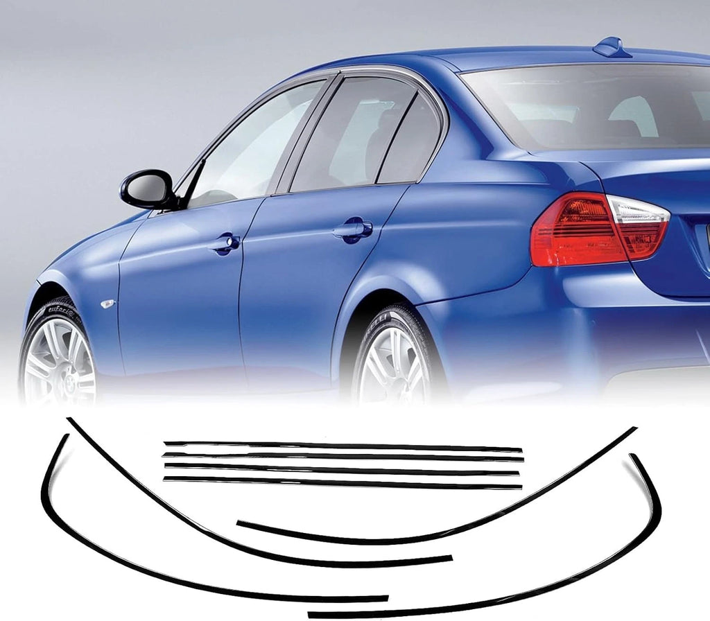 Window Sill Molding Trim Strips Gloss Black for BMW 3 Series E90 (2006–2012)